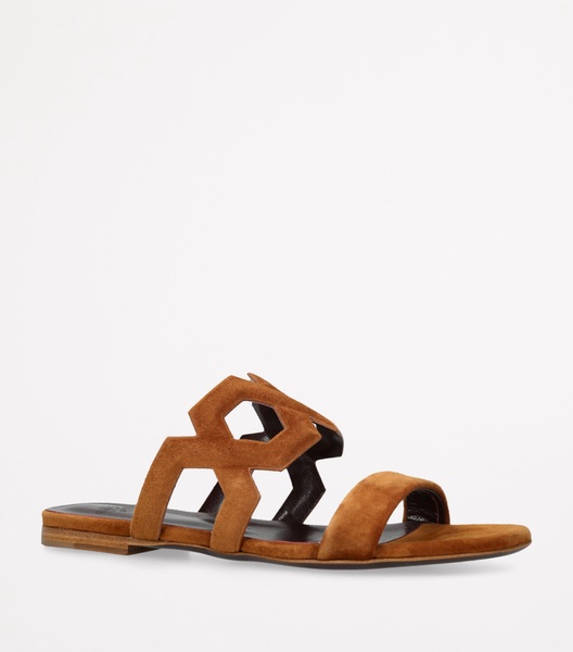 Suede Cut-Out Sandals