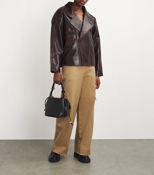 Double-Breasted Leather Jacket