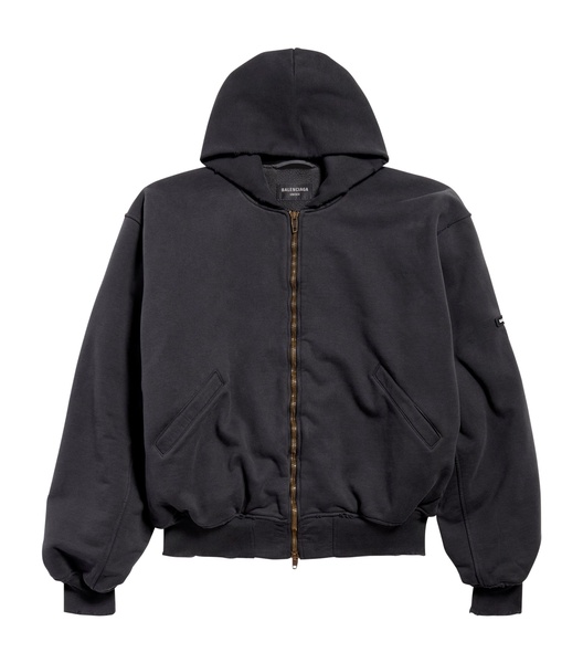 Cotton Hooded Bomber Jacket