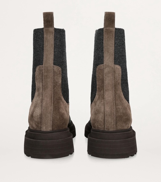 Suede Monili-Detail Chelsea Boots