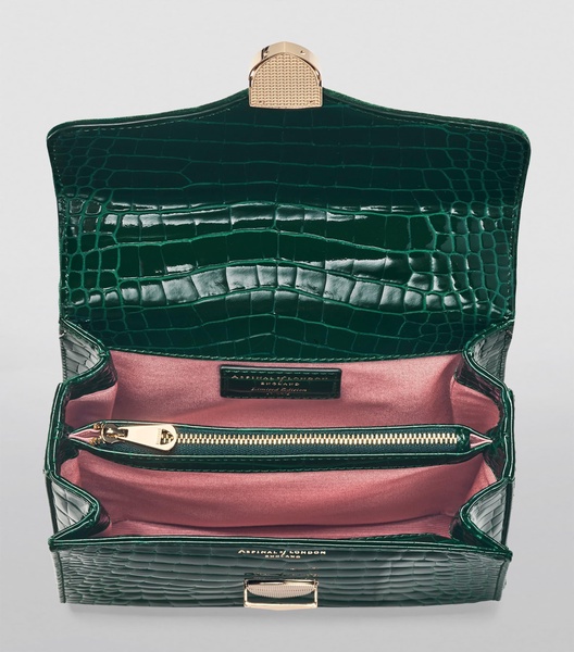 Midi Velvet Embroidered Mayfair Top-Handle Bag