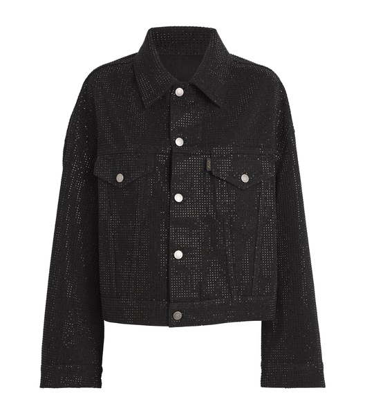 Crystal-Embellished Spencer Denim Jacket
