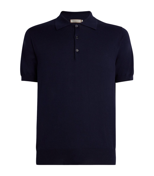 Cotton Ribbed-Trim Polo Shirt