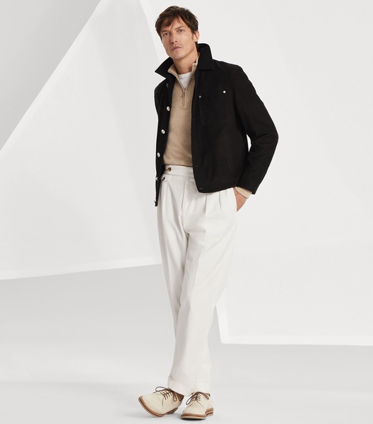 Nubuck Leather Shirt Jacket