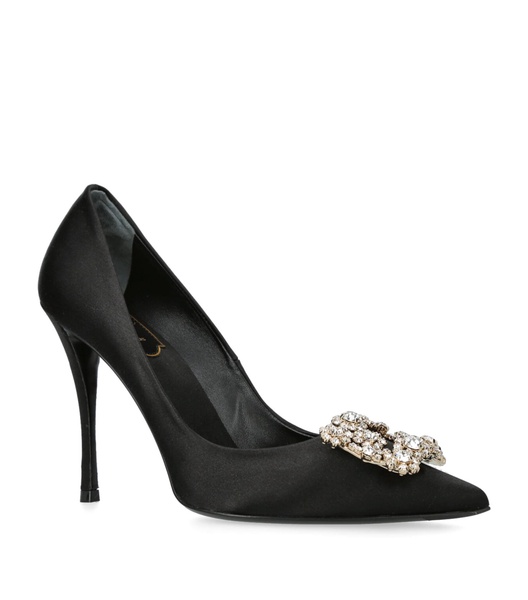 Satin Flower Strass Pumps 100