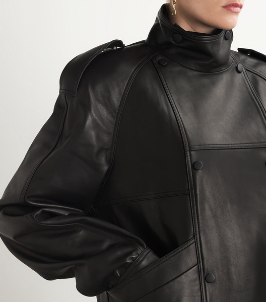 Double-Breasted Leather Jacket