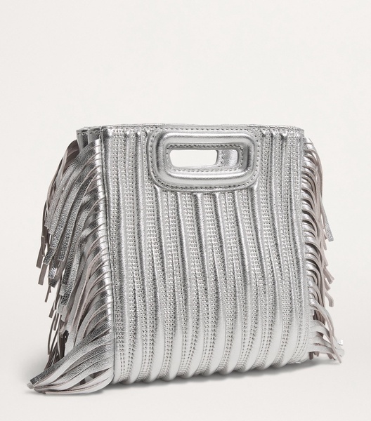 Mini Leather 'M' Top-Handle Bag