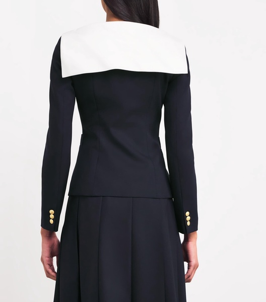 Virgin Wool Mikado-Collar Jacket