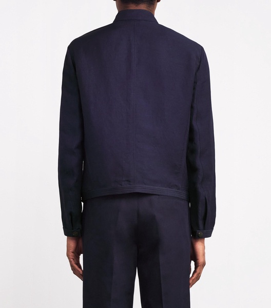 Linen-Blend Bomber Jacket