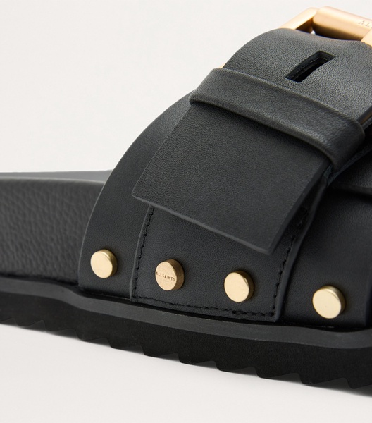 Leather Ellie Stud Slides