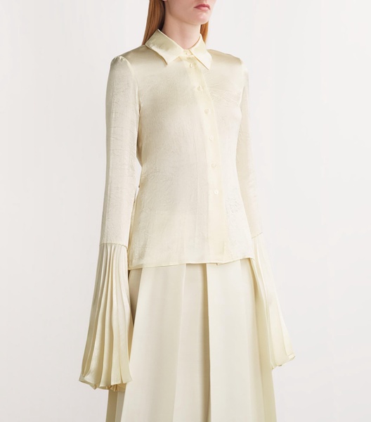 Satin Bell-Sleeve Shirt
