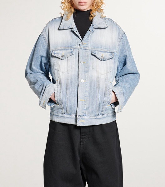 Denim Stand-Collar Jacket