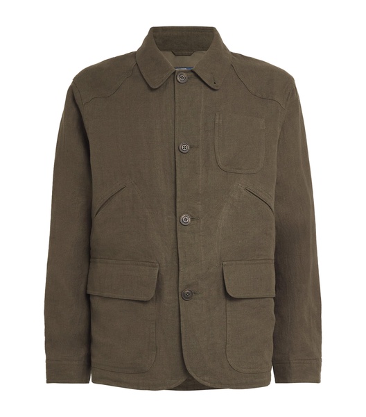 Linen Herringbone Utility Jacket