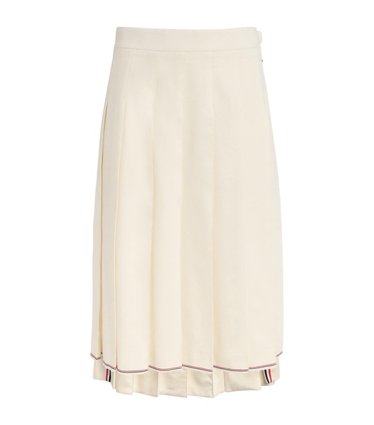 Cashmere Pleated Midi Skirt