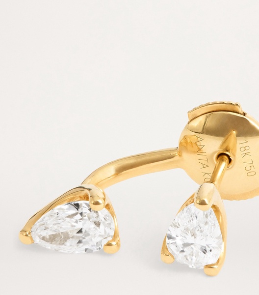 Yellow Gold and Diamond Orbit Single Earring