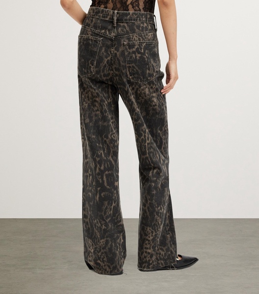 Organic Cotton-Blend Leopard Print Jeans