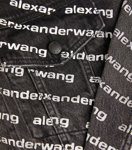 Asymmetric-Hem Logo Print Jacket