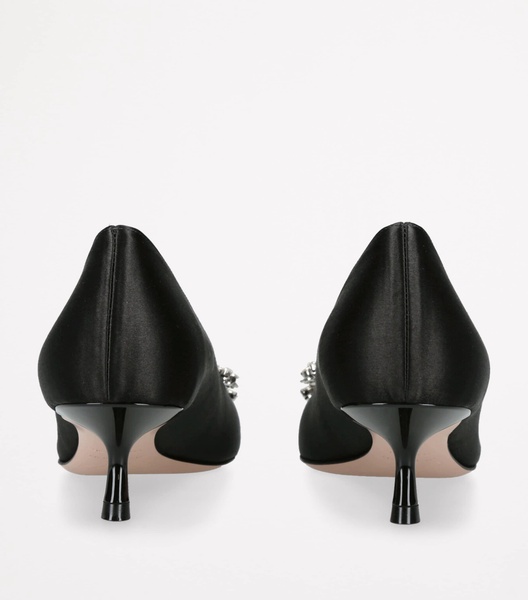 Satin Bouquet Strass Buckle Pumps 45