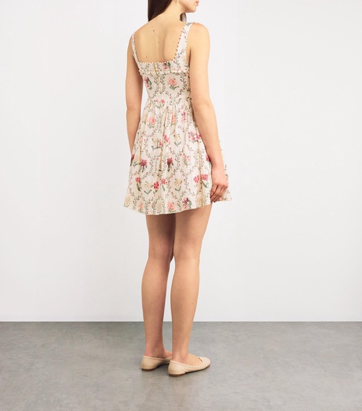 Linen Barbara Orquidea Mini Dress