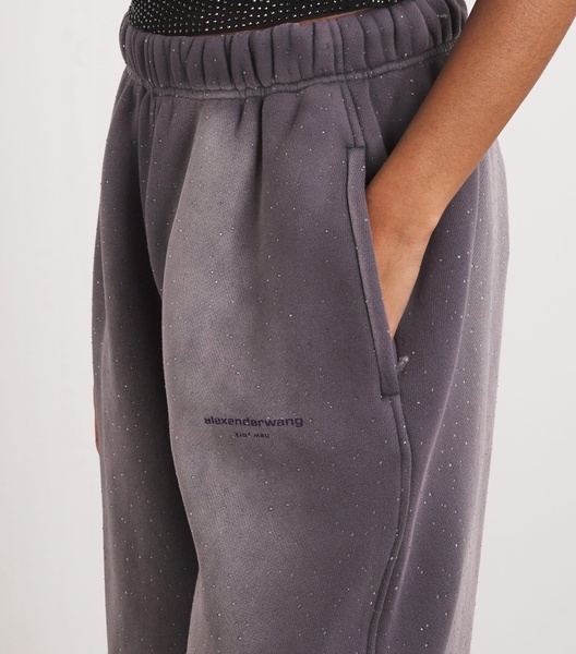 Cotton-Blend Rhinestone-Embellished Sweatpants