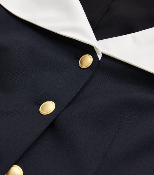 Virgin Wool Mikado-Collar Jacket