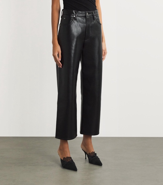 Leather-Blend Ren Jeans