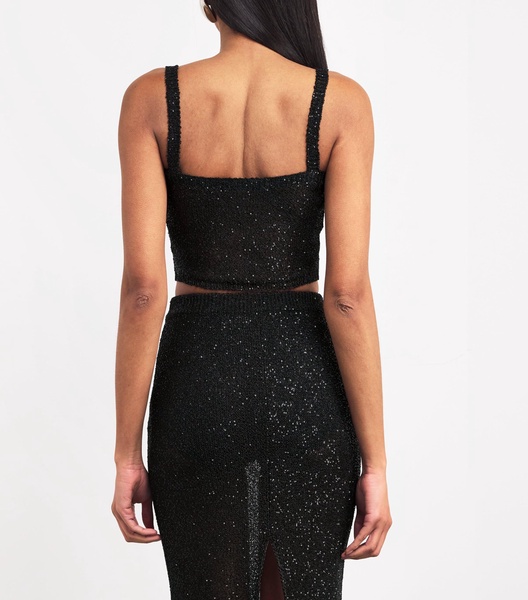 Knitted Sequin Crop Top