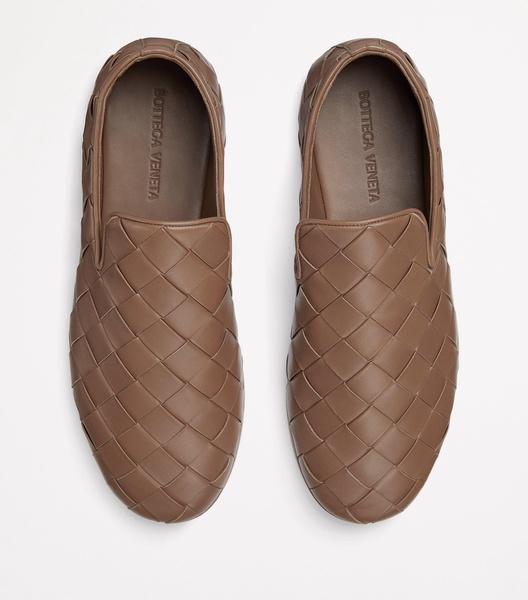 Leather Intrecciato Weave Slip-On Shoes