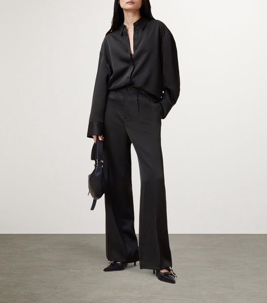 Satin Myrtle Wide-Leg  Trousers