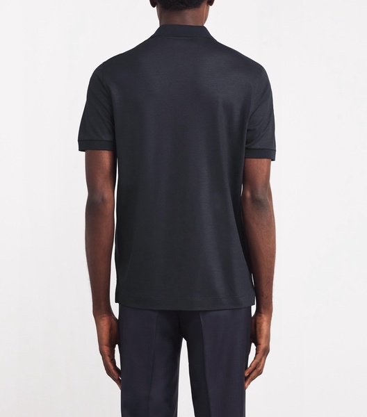 Virgin Wool Zipped Polo Shirt