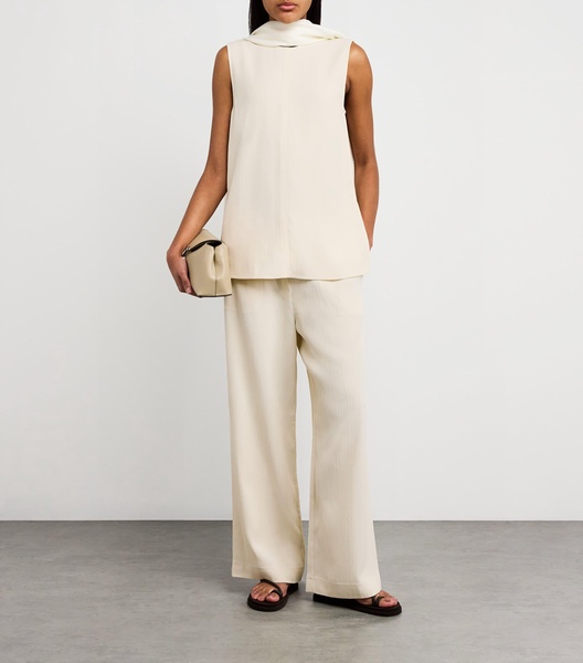 Woven Stripe Drawstring Trousers