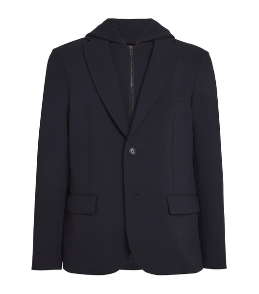 Detachable-Insert Hooded Blazer