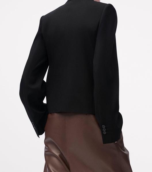 Wool-Blend Exaggerated-Sleeve Blazer