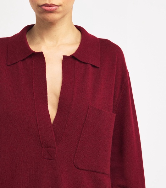 Virgin Wool-Cashmere Polo Sweater
