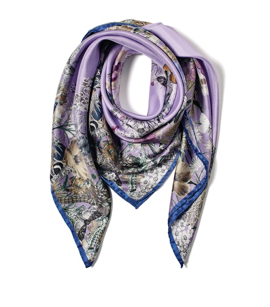 Silk Floral Print Scarf