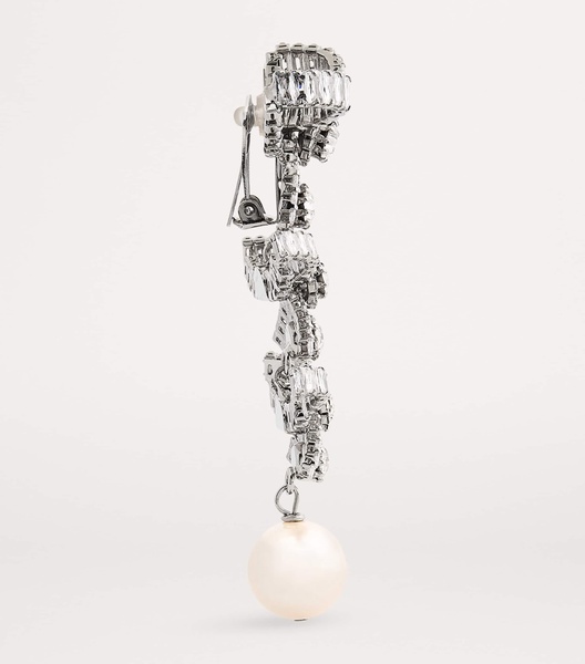 Crystal-Embellished Bow Clip-On Earrings