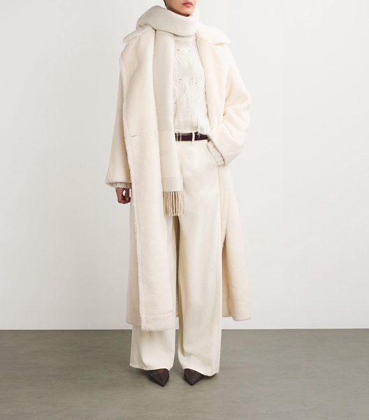 Wool Shearling Oversized Coat