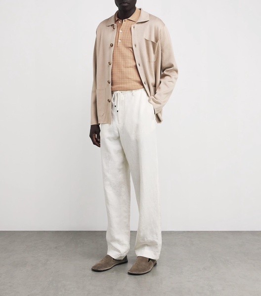 Silk-Cotton Textured Polo Shirt