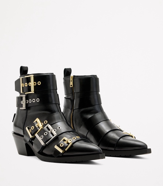 Leather Buckle-Detail Jane Boots 43