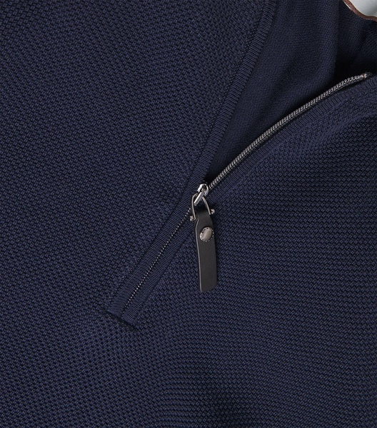 Cotton Zip-Up Polo Shirt