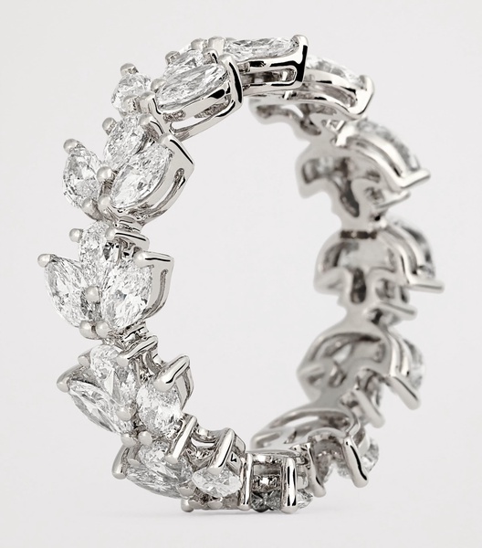 White Gold and Diamond Lotus Ring