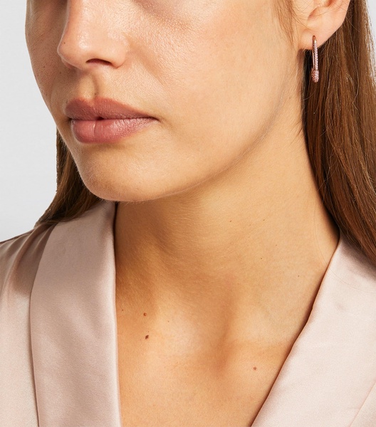 Rose Gold and Sapphire Safety Pin Single Left Earring