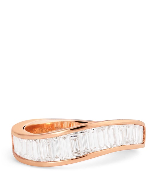 Rose Gold and Diamond Wave Ring