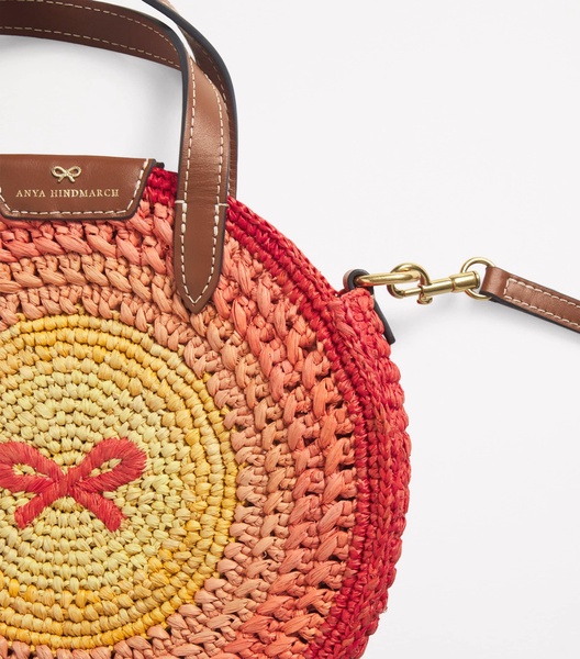 Small Raffia Round Top-Handle Bag