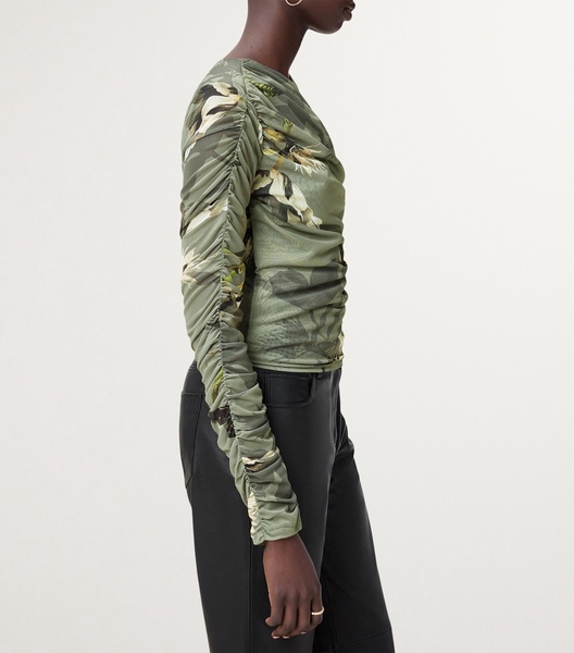 Draped Floral Print Hanako Top