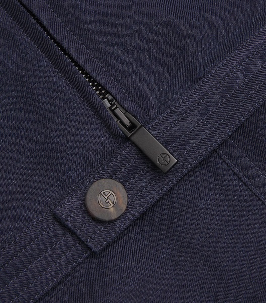 Linen-Blend Bomber Jacket