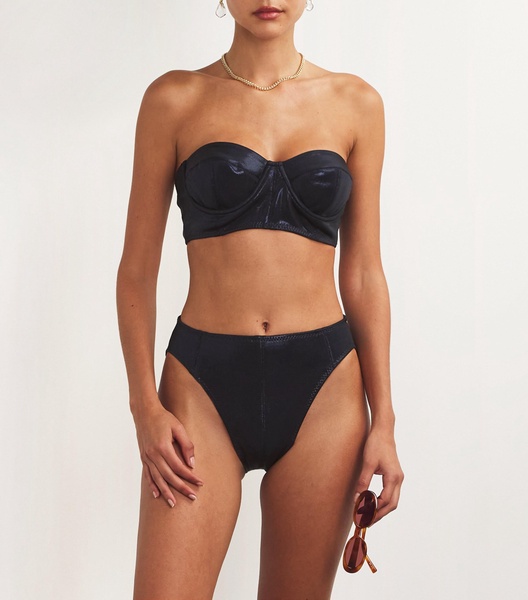 Metallic High-Rise Bikini Bottoms