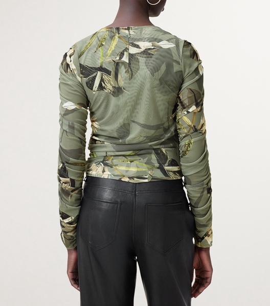 Draped Floral Print Hanako Top