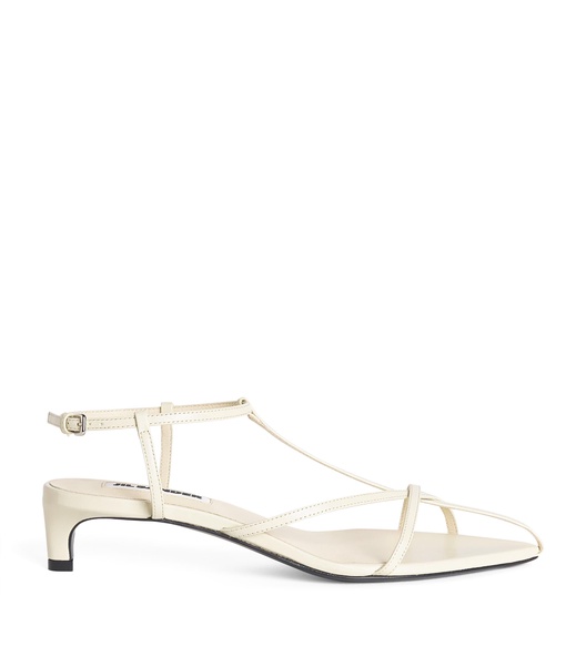 Leather Strappy Heeled Sandals 35