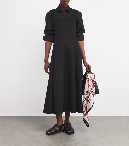 Cotton-Blend Midi Dress